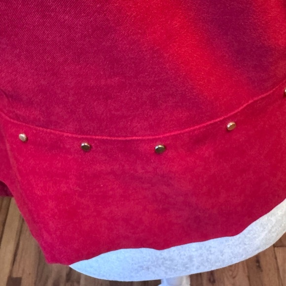 Vintage Red Suede Velvet Womens Suede Leather Jacket Coat - Picture 7 of 9